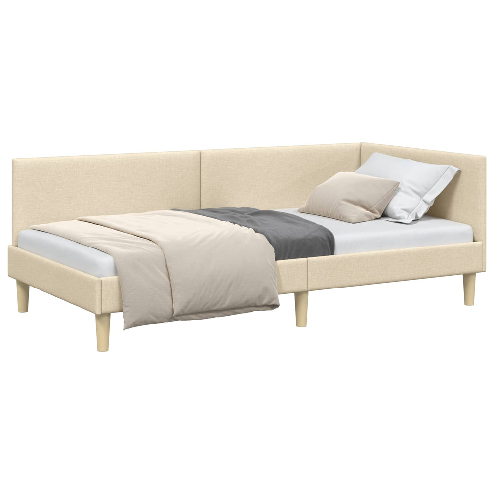 Eckbettgestell Creme 90x200 cm