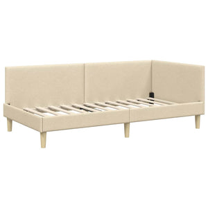 Eckbettgestell Creme 90x200 cm