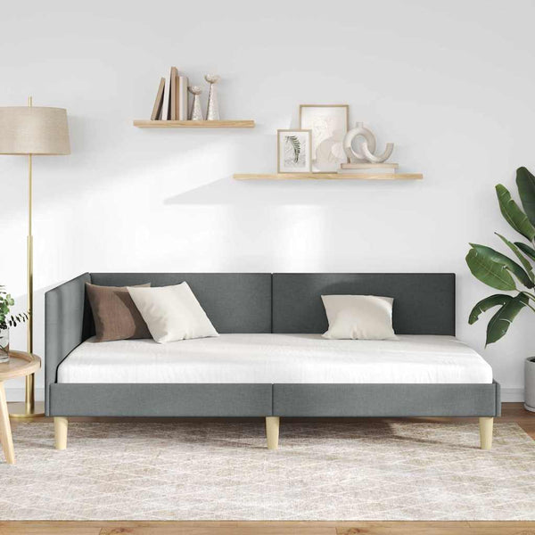Eckbettgestell Dunkelgrau 100x200 cm