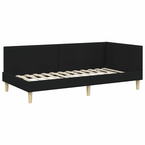 Schwarzes Eckbettgestell 100x200 cm