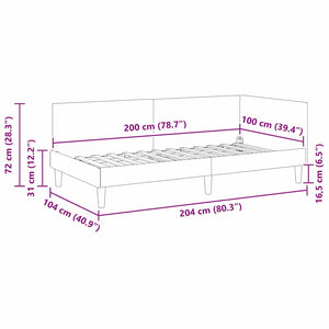 Schwarzes Eckbettgestell 100x200 cm