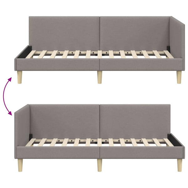 Eckbettgestell Taupe 100x200 cm