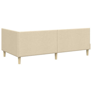 Eckbettgestell Creme 100x200 cm