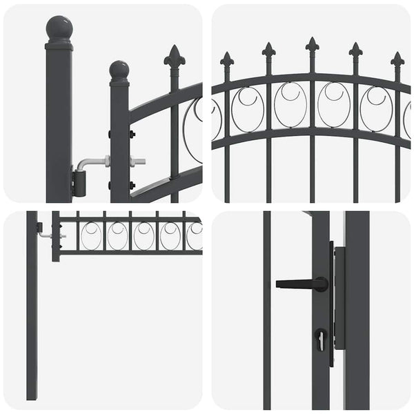 Gartentor Emmen mit Spitzen, 150x100 cm