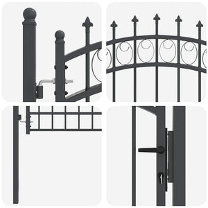 Gartentor Emmen 200x100 cm mit Spitzen