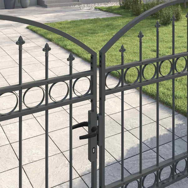 Abschließbares Gartentor Assen, Stahl Grau 301x175,5cm