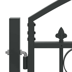 Abschließbares Gartentor Stahl Grau 401x175,5 cm