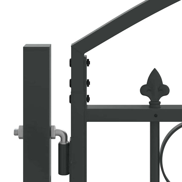 Abschließbares Gartentor Stahl Grau 401x175,5 cm