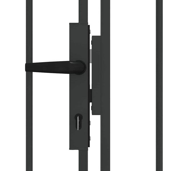 Abschließbares Gartentor Stahl Grau 401x175,5 cm