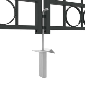 Abschließbares Gartentor Stahl Grau 401x175,5 cm