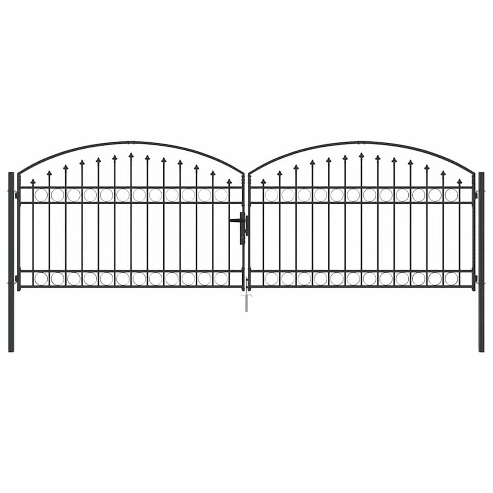Abschließbares Gartentor Stahl Grau 401x175,5 cm