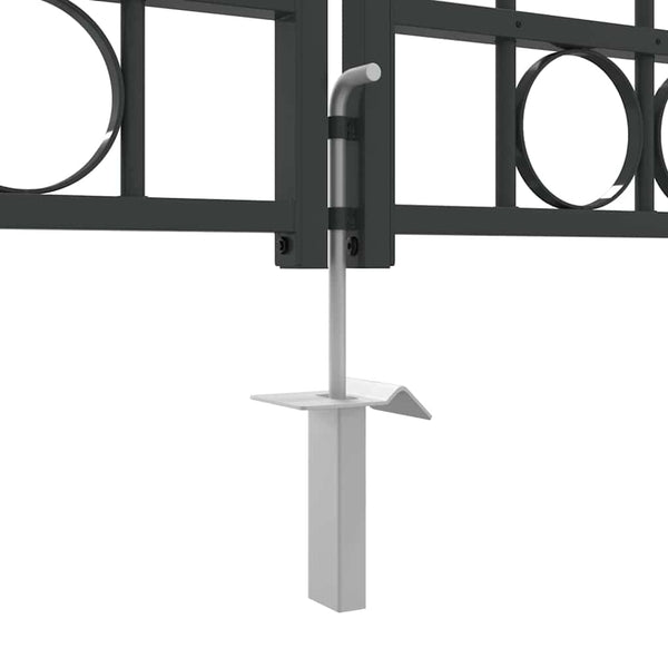 Abschließbares Gartentor Assen, 401x250cm, Stahl Grau