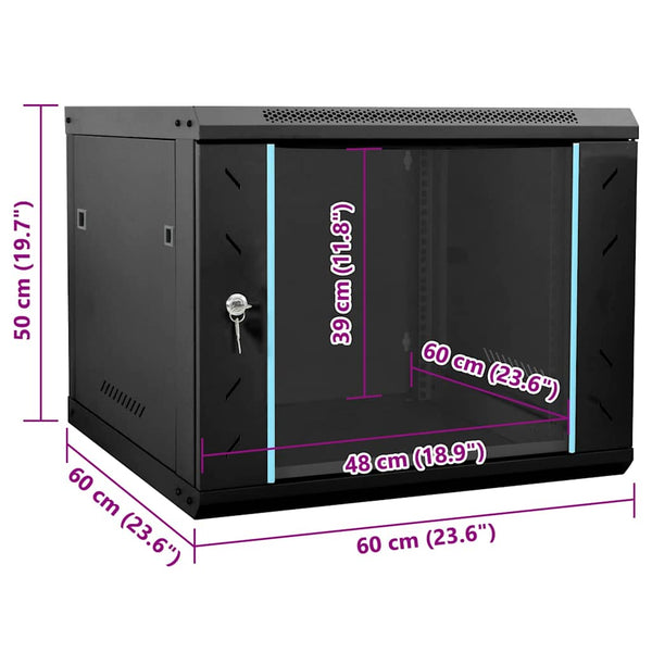 Netzwerkschrank Schwarz 60x60x50cm