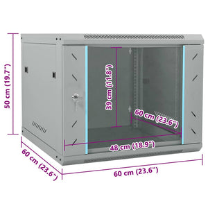 Netzwerkschrank Stahl Grau 60x60x50cm