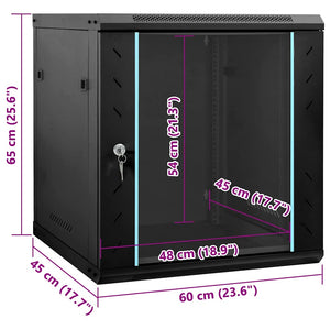 Netzwerkschrank Schwarz 60x45x65cm