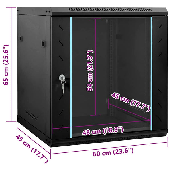 Netzwerkschrank Schwarz 60x45x65cm