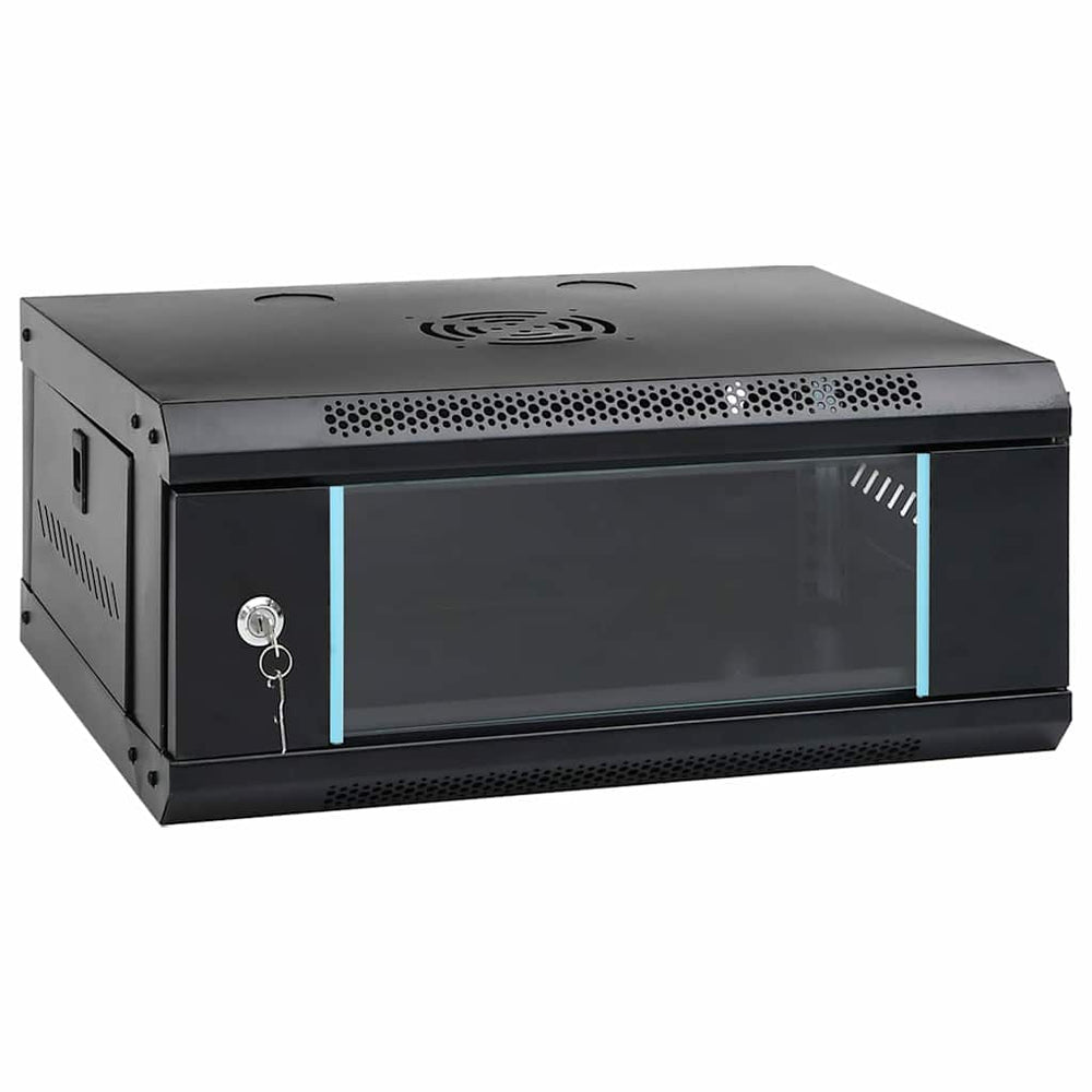 Netzwerkschrank mit Speicher Schwarz 53x45x21 cm