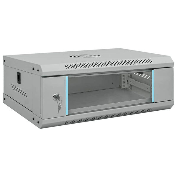 Netzwerkschrank mit Speicher Grau 53x35x21cm