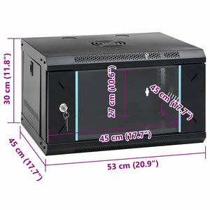 Netzwerkschrank mit Speicher Schwarz 53x45x30cm