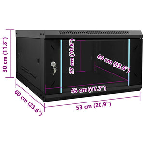 Netzwerkschrank mit Speicher Schwarz 53x60x30cm