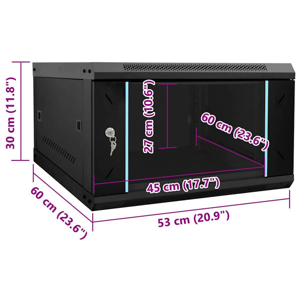 Netzwerkschrank mit Speicher Schwarz 53x60x30cm