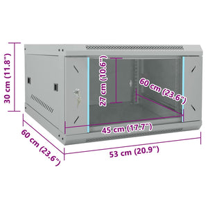 Netzwerkschrank Grau Stahl 53x60x30cm