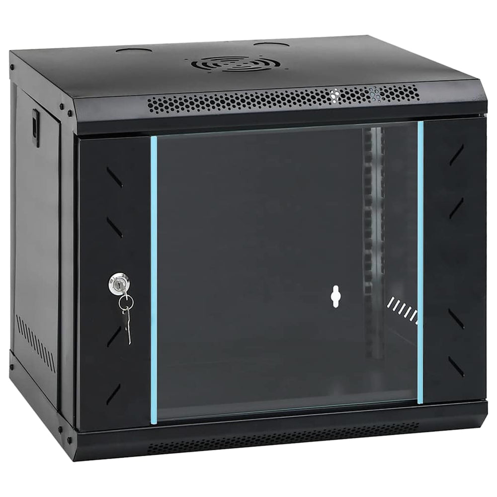 Netzwerkschrank mit Speicher Schwarz 53x45x45 cm