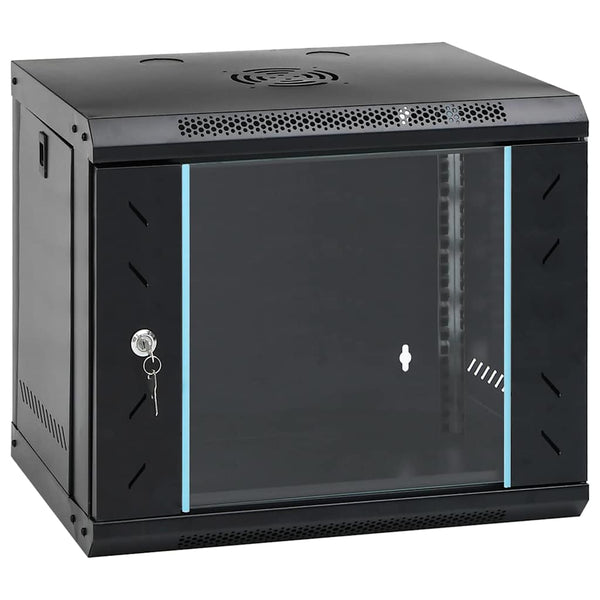 Netzwerkschrank mit Speicher Schwarz 53x45x45 cm
