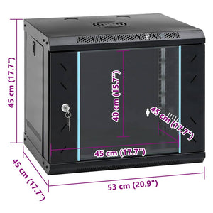 Netzwerkschrank mit Speicher Schwarz 53x45x45 cm