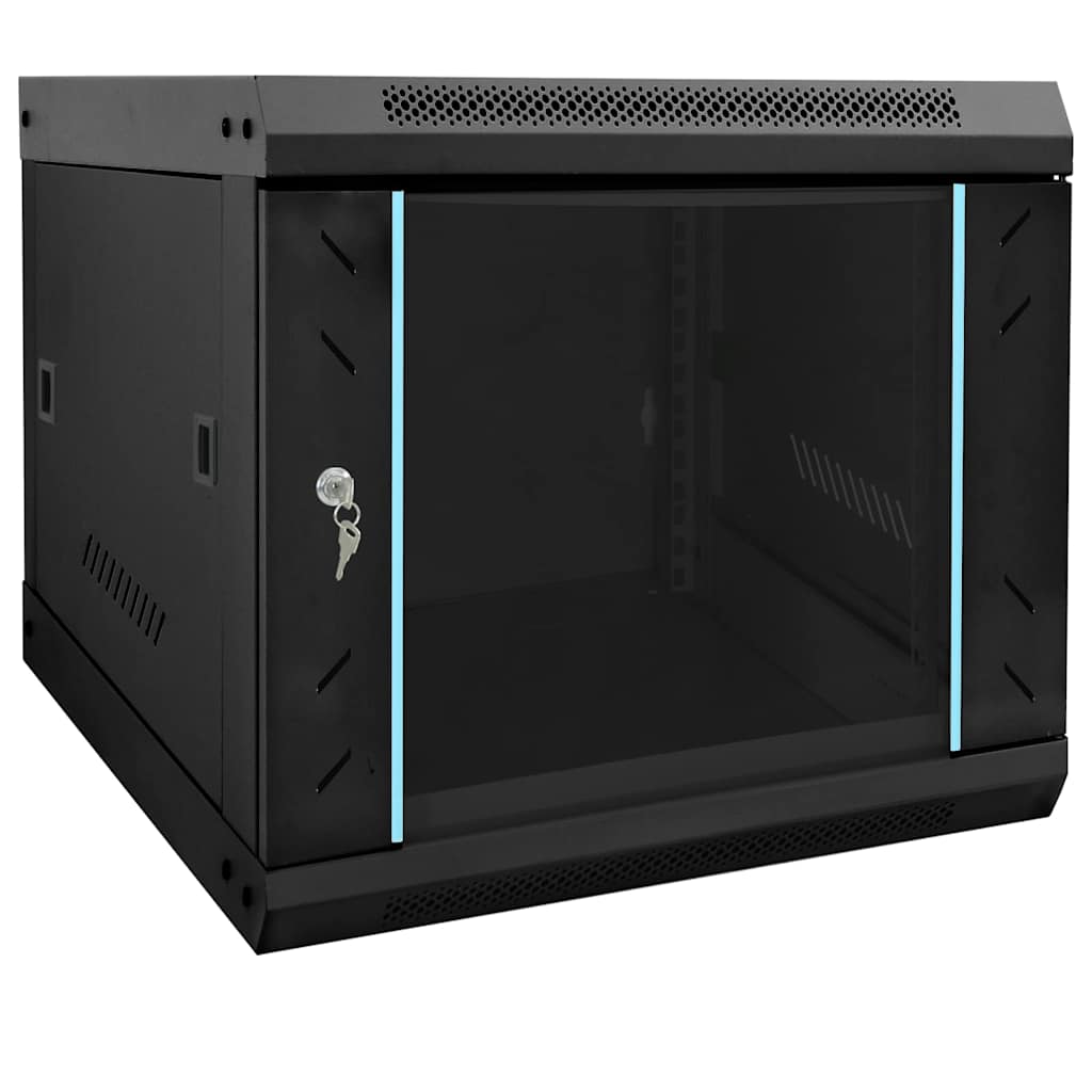 Netzwerkschrank mit Speicher Schwarz 53x60x45 cm