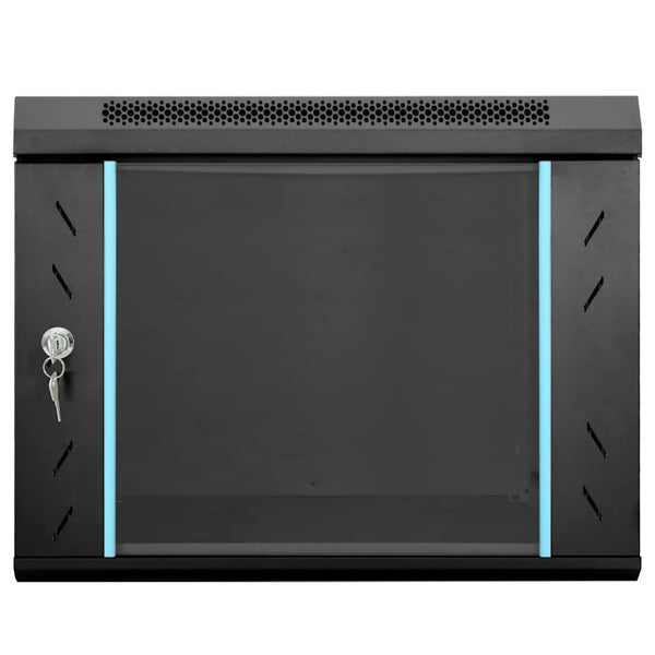 Netzwerkschrank mit Speicher Schwarz 53x60x45 cm