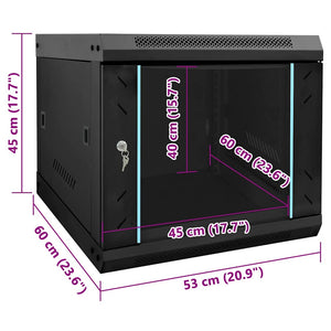Netzwerkschrank mit Speicher Schwarz 53x60x45 cm