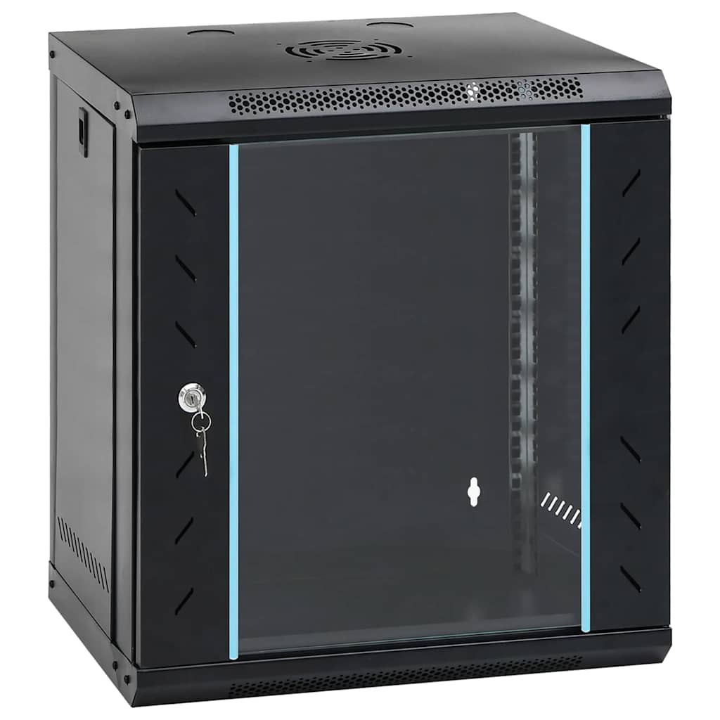 Netzwerkschrank mit Speicher Schwarz 53x45x60 cm