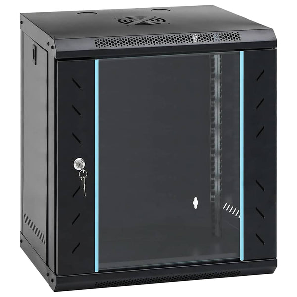 Netzwerkschrank mit Speicher Schwarz 53x45x60 cm