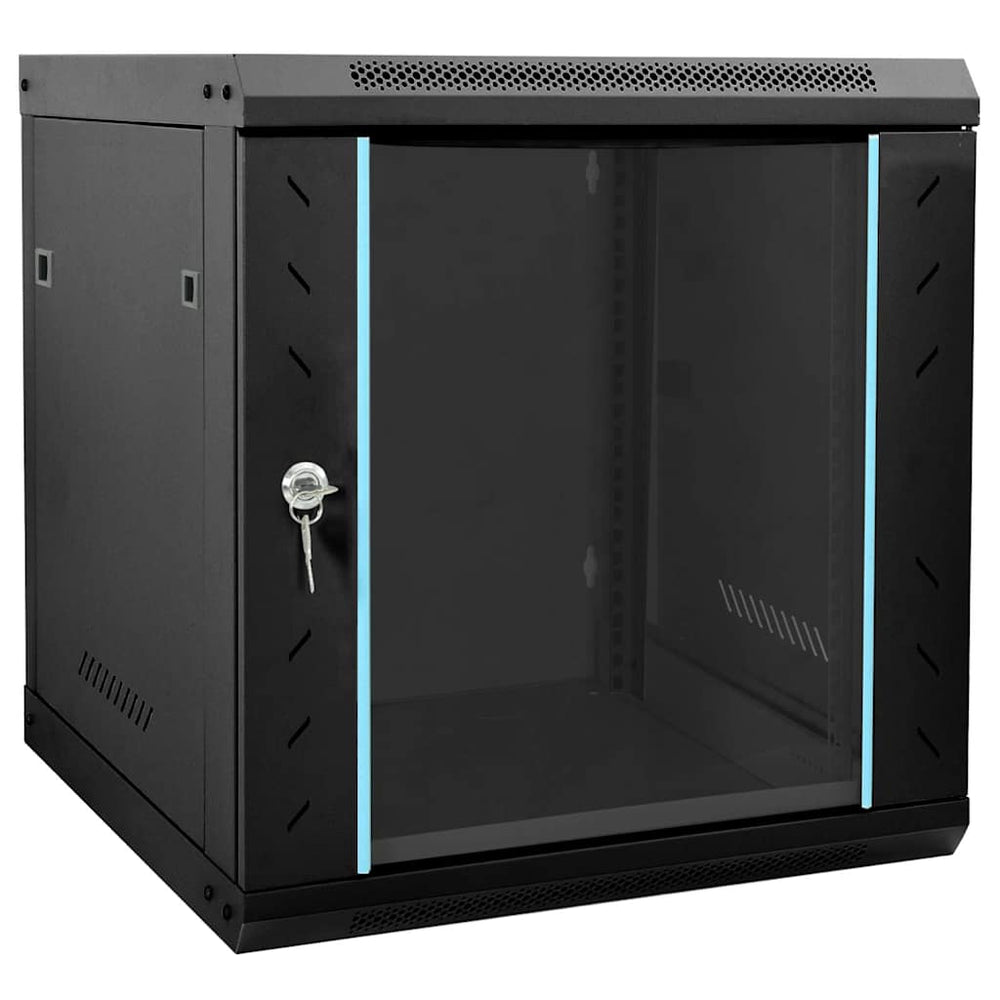 Netzwerkschrank mit Speicher Schwarz 60cm