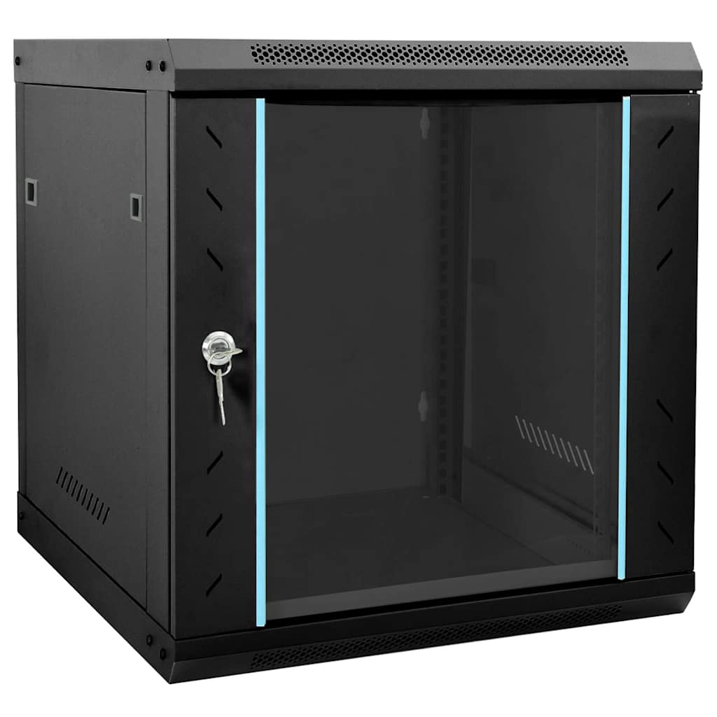 Netzwerkschrank mit Speicher Schwarz 60cm