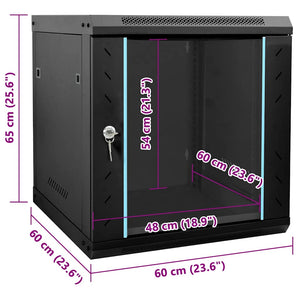Netzwerkschrank mit Speicher Schwarz 60cm