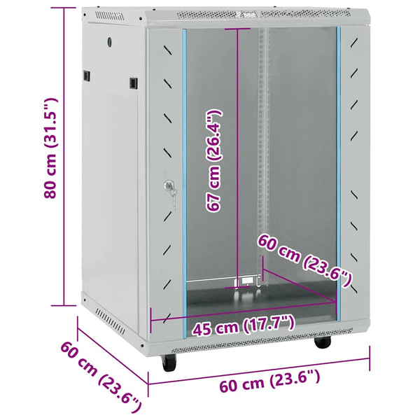 Netzwerkschrank Grau 60x60x80 cm