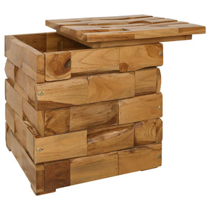 Aufbewahrungshocker Teakholz Braun 40x40x45cm