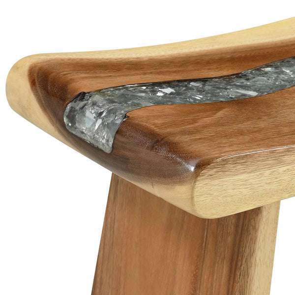 Massivholz Duschhocker Suar Natur 50x30x44cm