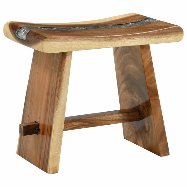 Massivholz Duschhocker Suar Natur 50x30x44cm