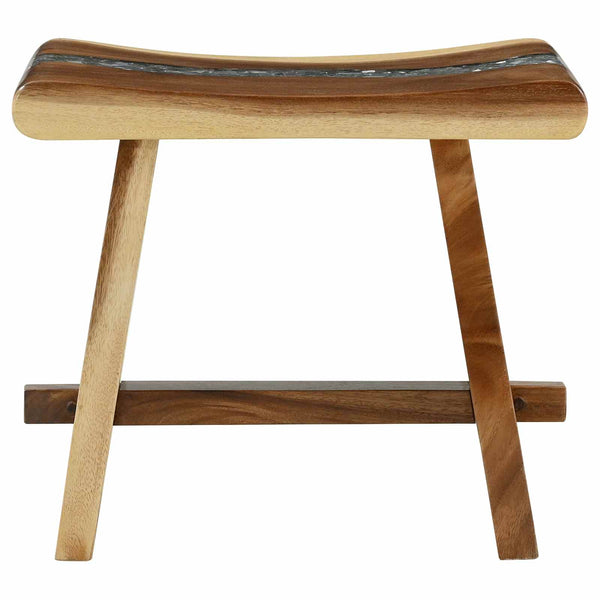 Massivholz Duschhocker Suar Natur 50x30x44cm