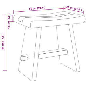 Massivholz Duschhocker Suar Natur 50x30x44cm