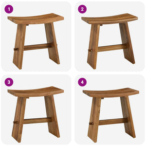 Teak Badezimmerhocker Braun