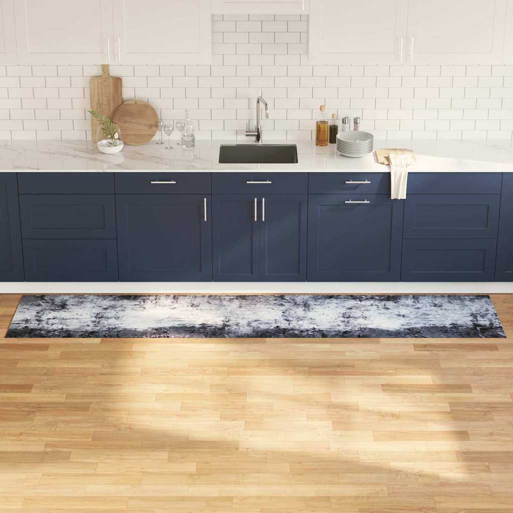 vidaXL Tapis de cuisine Gris 300 x 60 cm Velours