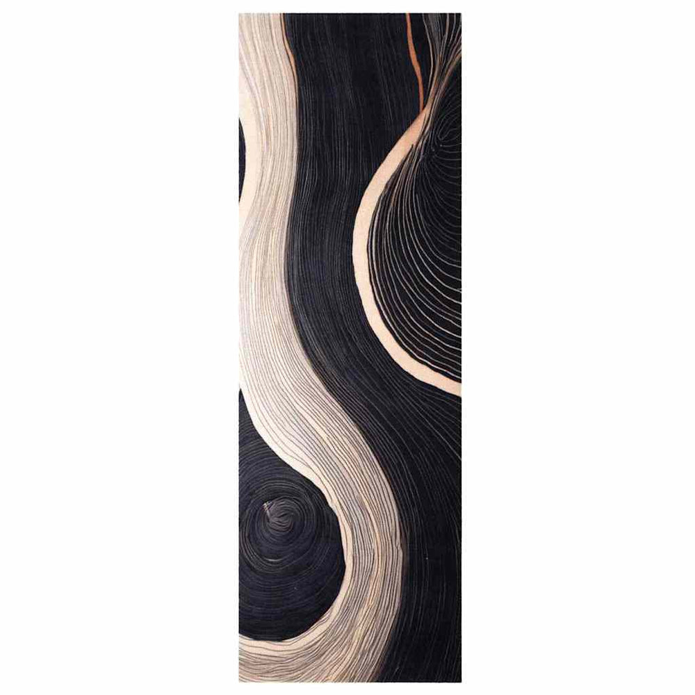 Schwarzer Küchenteppich Samt, 180 x 60 cm