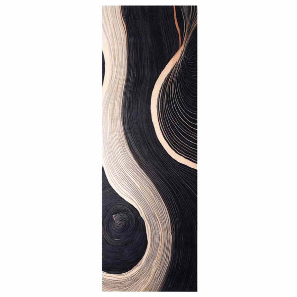 Schwarzer Küchenteppich Samt, 180 x 60 cm