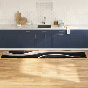 Schwarzer Küchenteppich Samt 300x60 cm