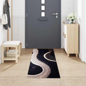 Schwarzer Küchenteppich Samt 300x60 cm
