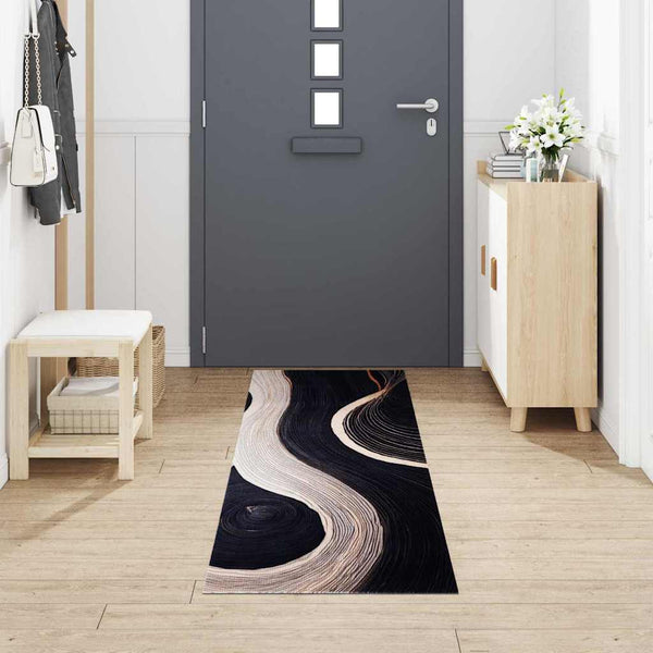 Schwarzer Küchenteppich Samt 300x60 cm